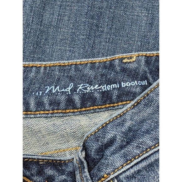 (3/$35) Sonoma Size 2 Pockets Mid Rise Demi Bootcut Whiskered Denim Blue Jeans - Picture 5 of 12